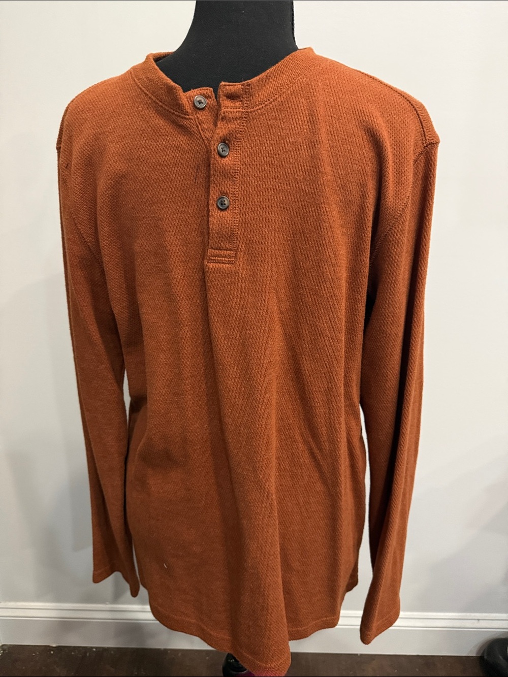 St. John's Bay Burnt Orange Long Sleeve Henley